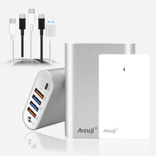 Load image into Gallery viewer, AT20PA 20000mAh USB C External Battery + adapter 120W 61W Power Delivery for Apple MacBook Pro Air USB C External Battery Microsoft Surface Pro Laptop Portable Charger HP Dell Razer Lenovo Asus laptop tablet (TSA Approved)