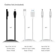 Load image into Gallery viewer, AT14SC UL Car Charger with 140W Power Delivery for Microsoft Surface Pro Laptop Book Go Car Charger with Dual USB Quick Charge Ports