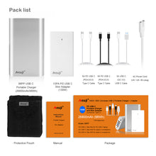 Load image into Gallery viewer, AT26PA 26800mAh USB C External Battery + Slim Charger with 150W 90W 87W Power Delivery for Apple MacBook Pro Air USB C External Battery Microsoft Surface Pro Laptop Portable Charger HP Dell Razer Lenovo Asus laptop tablet (TSA Approved)