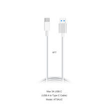Load image into Gallery viewer, AT3AUC 24W QC 3.0 USB A to USB C Type C Charger Cable 5V/9V/12V Max 24W Quick Charge for iPhone 15 iPad Samsung Google LG Huawei Tablets and Smartphones