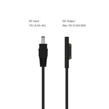 Load image into Gallery viewer, 15V 8A 4A Charging Cable for Surface Laptop Book Surface Pro work with BatPower ProE 2 External Battery Slim Adapter Car Charger and more (Connector 5.5x2.5mm to Surface 15V 12V Charge Cable)