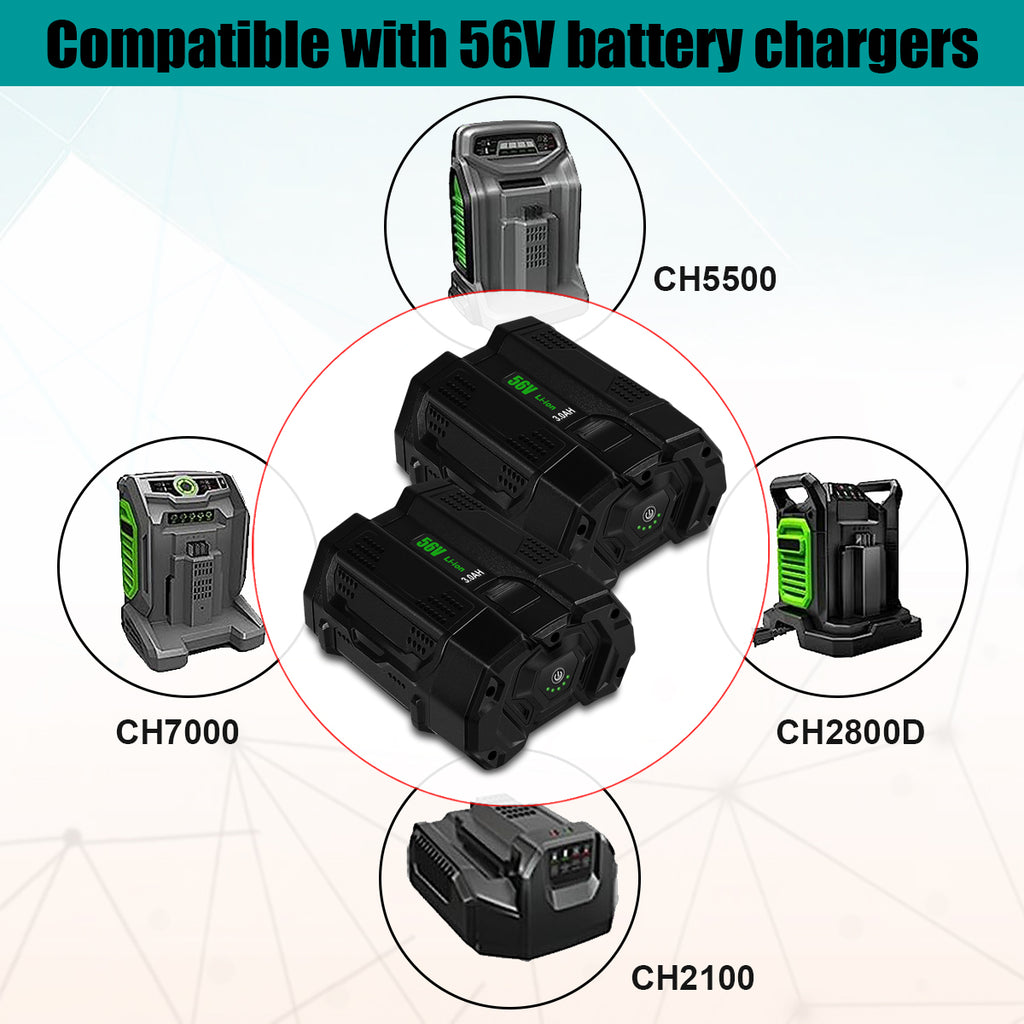 BA1400T 56V 3.0Ah Battery Replacement for EGO 56V Battery 3.0Ah BA1400 BA1400T 2.5Ah BA1400T BA2240 BA1120 Compatible with EGO 56V Lithium-Ion Battery