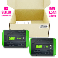 Load image into Gallery viewer, BA2800T 56V 5.5Ah Battery Replacement for EGO 56V Lithium-Ion Battery 5Ah Compatible with EGO 56V 5.0Ah BA2800 BA2800T 2.5Ah BA1400T BA2240 BA1120 Battery