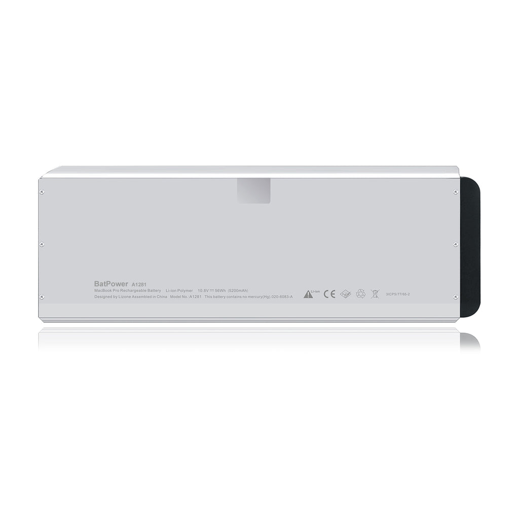 55Wh A1281 Replacement Laptop Battery for Late 2008 Early 2009 Apple MacBook Pro 15 inch A1286 EMC 2255 Battery Apple Aluminum Unibody A1286 Battery
