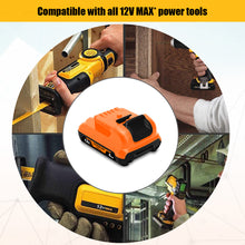 Load image into Gallery viewer, 4.0Ah 12V Max Battery DCB122 Replacement for Dewalt 12V MAX 2AH Lithium Ion Battery DCB122 Compatible with Dewalt 12V Battery 2.0Ah DCB122