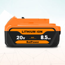 Load image into Gallery viewer, 8.5Ah DCB208 20V Lithium Battery Replacement for Dewalt 20V Max XR Battery 8.0 Ah DCB208 7Ah DCB207 6Ah DCB206 5Ah DCB204 4Ah Compatible with Dewalt 20v Battery 8.0Ah 7.0Ah 6.0Ah 5.0Ah 4.0Ah