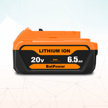 Load image into Gallery viewer, 6.5Ah 20V Max Batteries with Charger Kit Replacement for Dewalt 20V Battery with Charger Combo DCB118 6Ah 5Ah 4Ah DCB206 DCB204 DCB205-2 Compatible with Dewalt 20v Battery and Charger