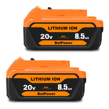 Load image into Gallery viewer, 8.5Ah DCB208 20V Lithium Battery Replacement for Dewalt 20V Max XR Battery 8.0 Ah DCB208 7Ah DCB207 6Ah DCB206 5Ah DCB204 4Ah Compatible with Dewalt 20v Battery 8.0Ah 7.0Ah 6.0Ah 5.0Ah 4.0Ah