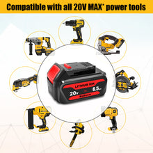 Load image into Gallery viewer, 20V 6.5Ah DCB206 Battery for Dewalt 20V Max Battery 6 Ah DCB206 5 Ah DCB205-2 4 Ah DCB204 Dewalt 20V MAX XR Battery Lithium Ion 6.0Ah 5.0Ah 4.0Ah