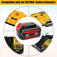 Load image into Gallery viewer, 20V 6.5Ah DCB206 Battery for Dewalt 20V Max Battery 6 Ah DCB206 5 Ah DCB205-2 4 Ah DCB204 Dewalt 20V MAX XR Battery Lithium Ion 6.0Ah 5.0Ah 4.0Ah