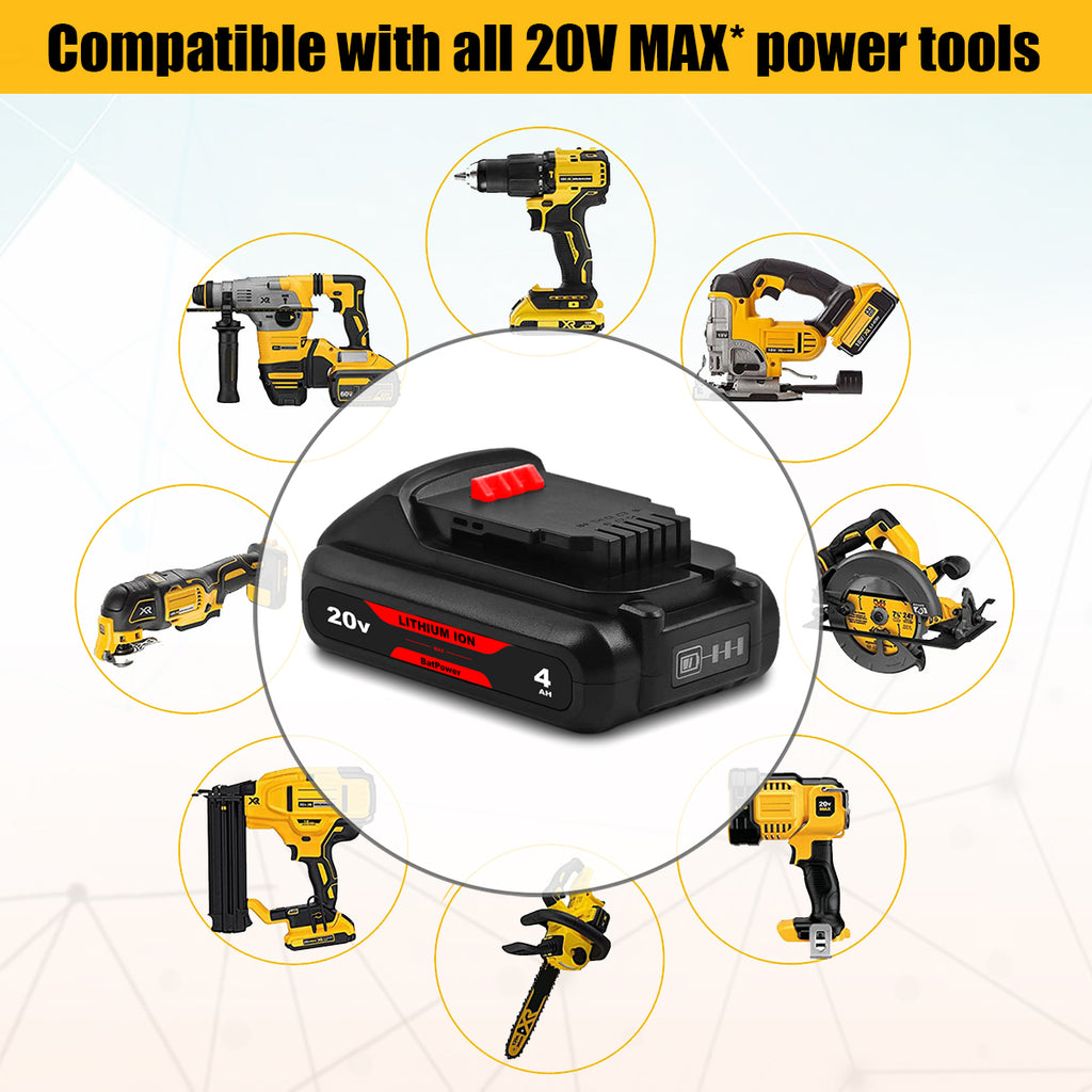 20V MAX 4.0Ah DCB240 Compact Battery for Dewalt 20V 4Ah Battery DCB240 3Ah DCB230 2Ah DCB203 1.5Ah DCB201 Dewalt 20V MAX XR 4Ah Lithium Battery DCB240