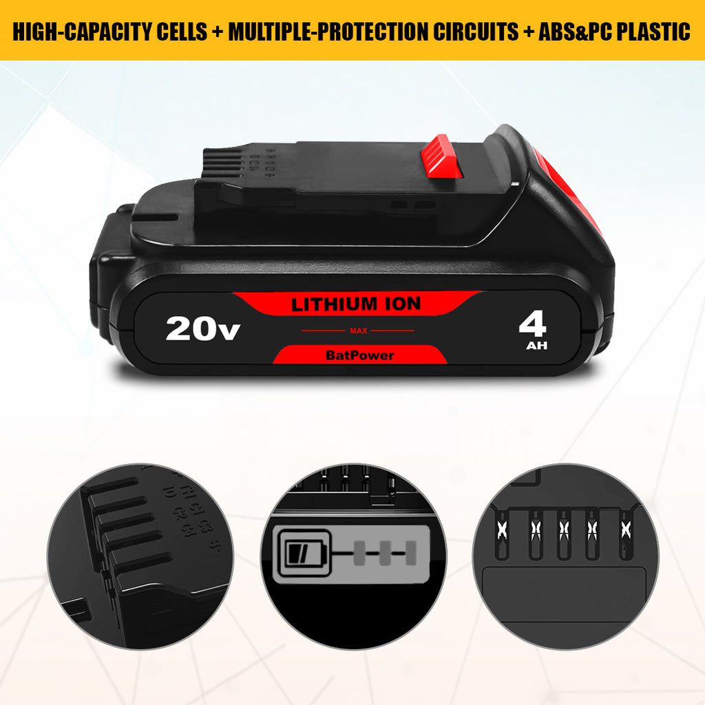 20V MAX 4.0Ah DCB240 Compact Battery for Dewalt 20V 4Ah Battery DCB240 3Ah DCB230 2Ah DCB203 1.5Ah DCB201 Dewalt 20V MAX XR 4Ah Lithium Battery DCB240