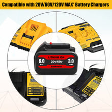 Load image into Gallery viewer, 9.0Ah DCB606 20v/60v Max Battery Replacement for Dewalt 20v/60v Battery 6Ah 9Ah DCB606 DCB609 Battery Lithium Compatible with Dewalt 20v 60v Battery