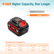 Load image into Gallery viewer, 9.0Ah DCB606 20v/60v Max Battery Replacement for Dewalt 20v/60v Battery 6Ah 9Ah DCB606 DCB609 Battery Lithium Compatible with Dewalt 20v 60v Battery