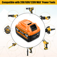 Load image into Gallery viewer, 9.0Ah 20v/60v Max Battery and Charger Combo for Dewalt 60v Battery with Charger Kit 9Ah DCB118X1 DCB606 6Ah DCB609 9Ah 20v 60v Battery and Charger