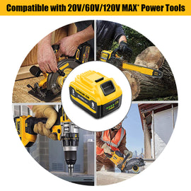 20V 60V Battery & Charger – Compatible with DEWALT 20V Max and 60V Tools