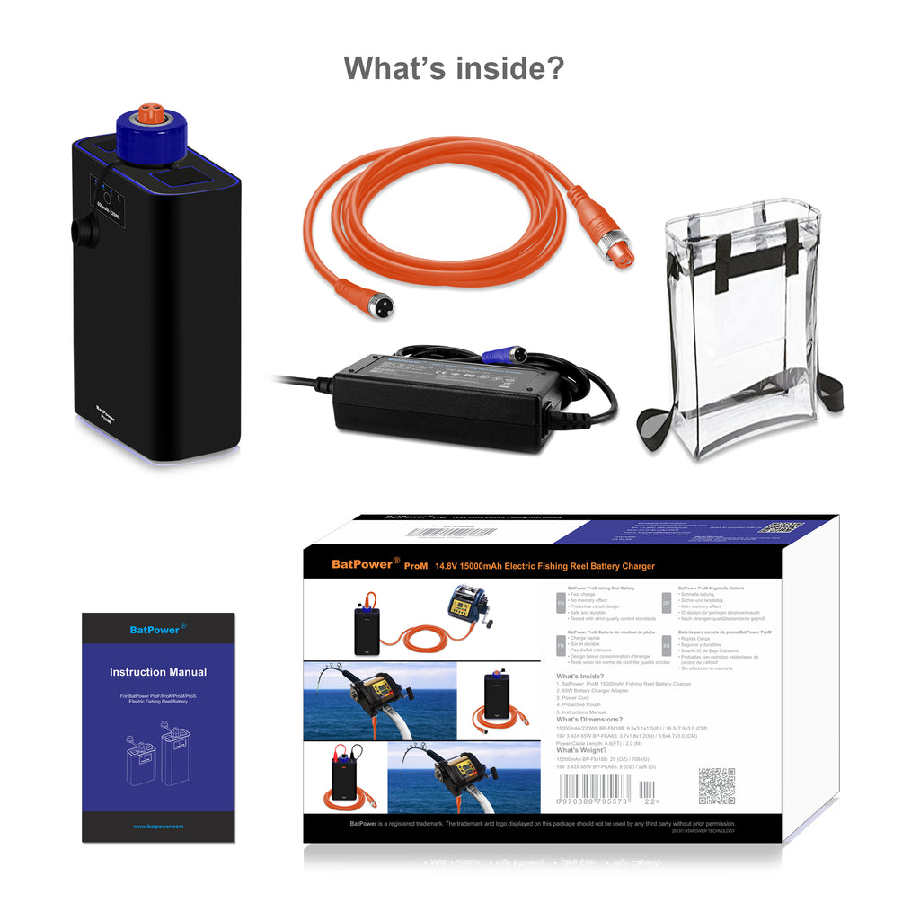 ProM 7.8Ah-15Ah Electric Fishing Reel Battery for Miya Epoch Command CZ Z 20 15 10 CX 4NP 6NS 8GT 9HD US Electric Reel Battery and Charger