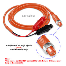 Load image into Gallery viewer, 6.6FT-18FT ProM Electric Fishing Reel Battery Power Cable for Miya Epoch Command Electric Reel Battery Power Cable Cord 2M-5.5M