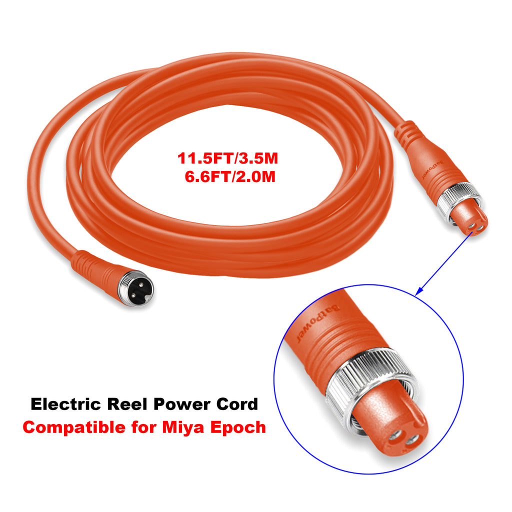 6.6FT-11.5FT ProM Electric Reel Battery Power Cable for Miya Epoch Command Electric Fishing Reel Battery Power Cord Cable 2M-3.5M