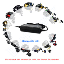 Load image into Gallery viewer, 65W ProF/ProF 2/ProB/ProS Electric Fishing Reel Battery Charger for Daiwa Tanacom 1200 1000 800 750 500 Seaborg 1200MJ 800MJ 500MJ Leobritz Shimano BeastMaster ForceMaster Plays Electric Reel Battery Charger