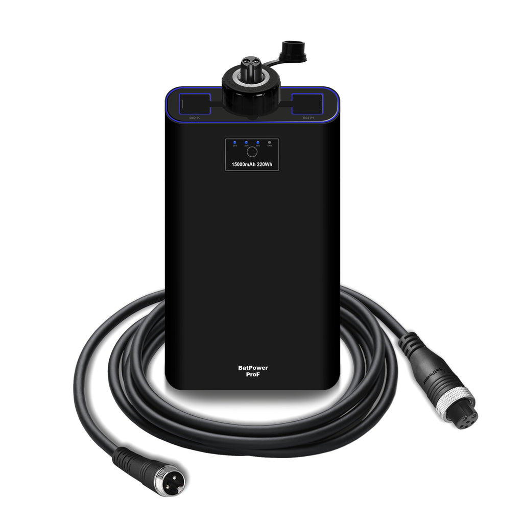 ProS 7.8Ah-15Ah Electric Fishing Reel Battery for Shimano 6PIN Power Assist Reels Battery and Charger (6 PIN Power Port Only)