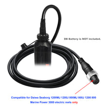 Load image into Gallery viewer, 1.65FT-11.5FT ProB Electric Fishing Reel Power Cable for Daiwa Seaborg 1200MJ 1200J 800MJ 800J Marine 3000 Electric Fishing Reel Battery Power Cable Cord 0.5M/1M/2M/3.5M