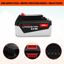 Load image into Gallery viewer, LB2X4020 20V 6.5Ah Extended Capacity Battery Replacement for Black &amp; Decker 20V Battery