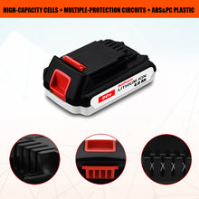 Load image into Gallery viewer, LBXR2020 20V 4.0Ah Compact Battery Replacement for Black &amp; Decker 20V Battery 2.0Ah LBXR2020-OPE 1.5Ah LBXR20 20V 2Ah Lithium Ion Battery