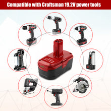 Load image into Gallery viewer, C3 19.2V 6.5Ah High Capacity Lithium ion Battery for CRAFTSMAN 19.2V Battery 4.0Ah 72Wh 315.PP2030 130211030 2.6Ah 48Wh 315.PP2025 130211047 PP2020 PP2011 19.2V XCP C3 Battery