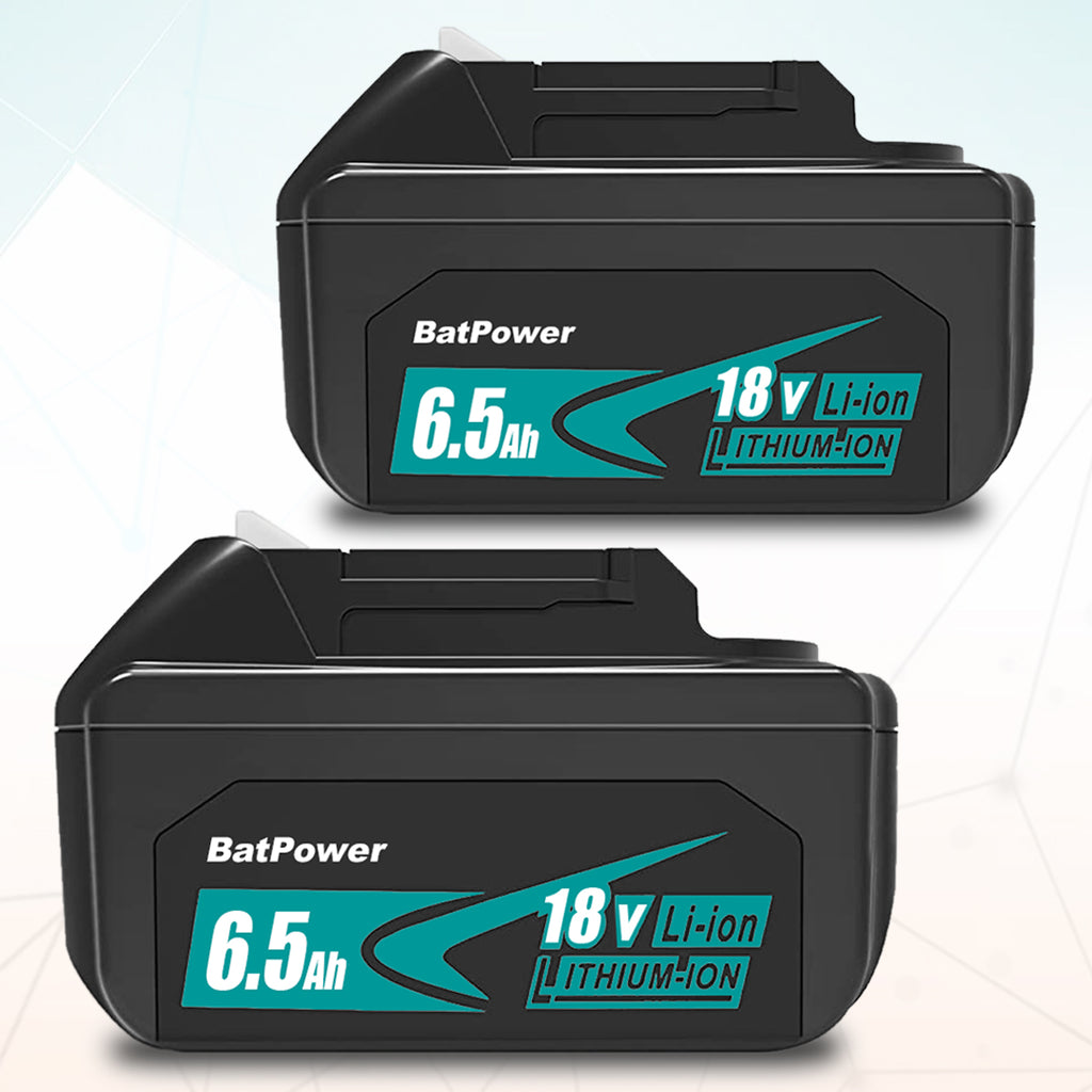 6.5Ah BL1860B 18V Lithium Battery with Charger Combo Replacement for Makita 18 Volts Battery and Charger Kit DC18RC 18V 6Ah 5Ah 4Ah 3Ah BL1850B BL1840B BL1830B Battery and Charger