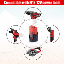 Load image into Gallery viewer, 48-11-2420 12V 3.0AH Compact Battery Replacement for Milwaukee 12V Battery M12 2.0Ah 2.5Ah 1.5Ah 48-11-2425 48-11-2430 48-11-2401