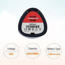 Load image into Gallery viewer, 48-11-2420 12V 3.0AH Compact Battery Replacement for Milwaukee 12V Battery M12 2.0Ah 2.5Ah 1.5Ah 48-11-2425 48-11-2430 48-11-2401