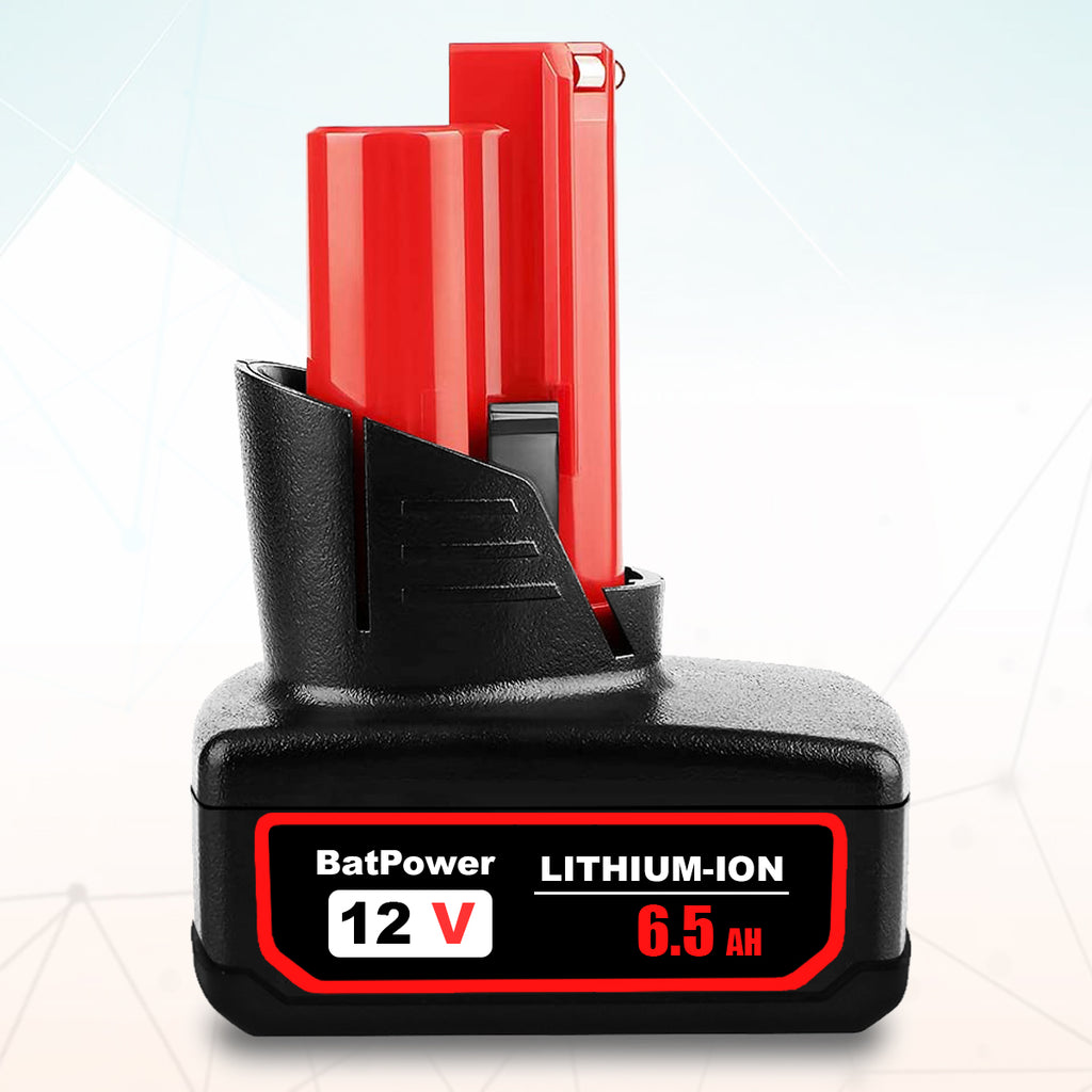 6.5AH 48-11-2460 12V Battery with Charger Combo Replacement for Milwaukee 12V M12 Battery XC 6.0 AH 4.0 AH 48-11-2440 12V Lithium Battery Charger Kit