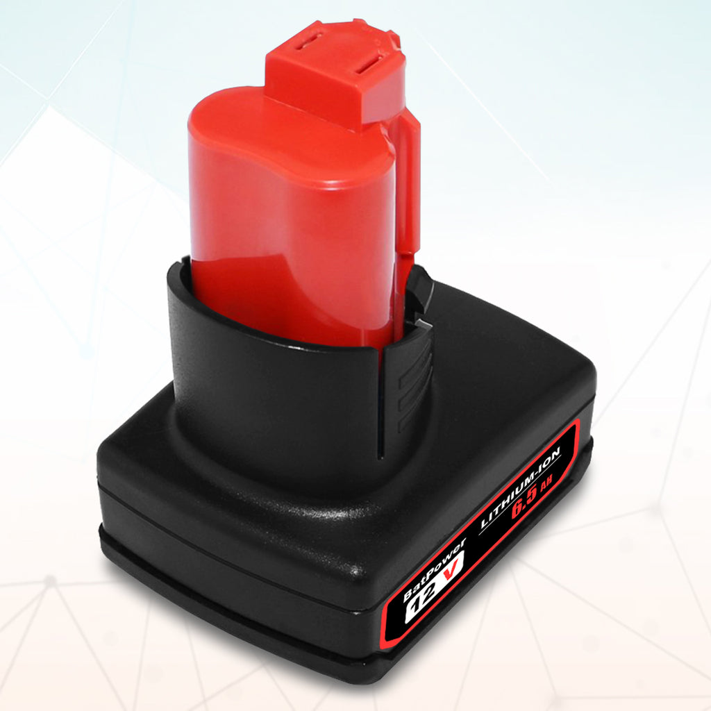 48-11-2460 6.5AH 12V Lithium XC6.0 Extended Capacity Battery Replacement for Milwaukee 12V M12 Battery 6.0 AH 4.0 AH 3.0 AH 2.0Ah 48-11-2440