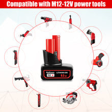 Load image into Gallery viewer, 6.5AH 48-11-2460 12V Battery with Charger Combo Replacement for Milwaukee 12V M12 Battery XC 6.0 AH 4.0 AH 48-11-2440 12V Lithium Battery Charger Kit