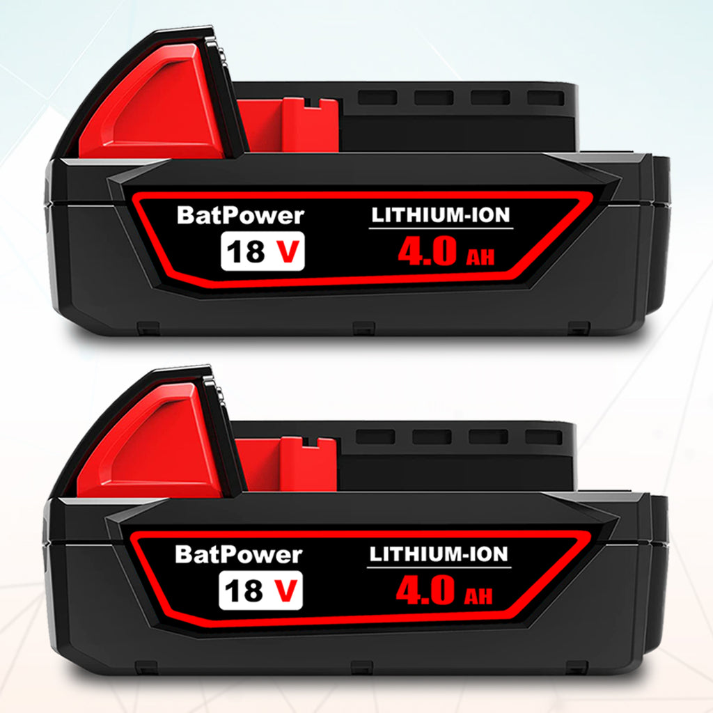 18V 4.0AH 48-11-1820 Compact Battery with Charger Kit Replacement for Milwaukee 18V M18 Battery and Charger 48-59-1812 XC 2.0 AH 1.5 Ah 3.0 Ah 18V Lithium Battery and Charger Combo