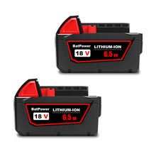 Load image into Gallery viewer, 48-11-1850 6.5AH 18V Lithium XC Extended Capacity Battery Replacement for Milwaukee 18V M18 Battery 5.0Ah 4.0Ah 3.0Ah