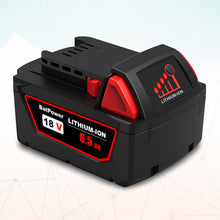 Load image into Gallery viewer, 48-11-1865 18V 6.5AH Lithium XC6.0 Extended Capacity Battery Replacement for Milwaukee 18V Battery M18 6.0Ah 5.0Ah 4.0Ah 3.0Ah 48-11-1860 48-11-1850