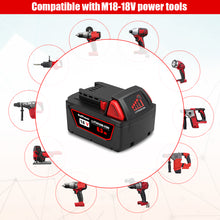 Load image into Gallery viewer, 48-11-1865 18V 6.5AH Lithium XC6.0 Extended Capacity Battery Replacement for Milwaukee 18V Battery M18 6.0Ah 5.0Ah 4.0Ah 3.0Ah 48-11-1860 48-11-1850