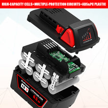 Load image into Gallery viewer, 48-11-1865 18V 6.5AH Lithium XC6.0 Extended Capacity Battery Replacement for Milwaukee 18V Battery M18 6.0Ah 5.0Ah 4.0Ah 3.0Ah 48-11-1860 48-11-1850