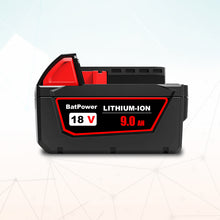 Load image into Gallery viewer, 18V 9.0AH 48-11-1890 High Output Battery with Charger Combo Replacement for Milwaukee 18V M18 Battery and Charger 18V Lithium Battery and Charger Kit