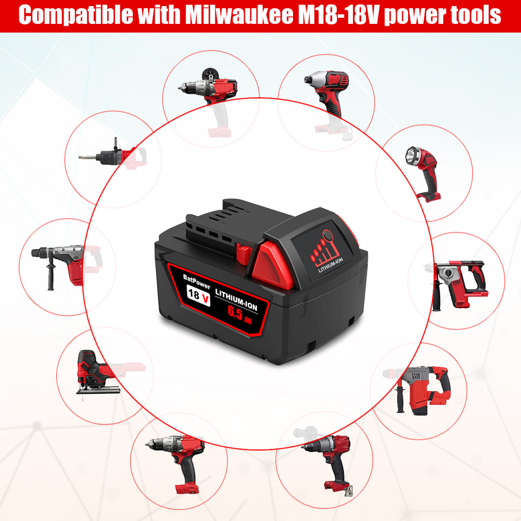 18V 9.0AH 48-11-1890 High Output Battery with Charger Combo Replacement for Milwaukee 18V M18 Battery and Charger 18V Lithium Battery and Charger Kit