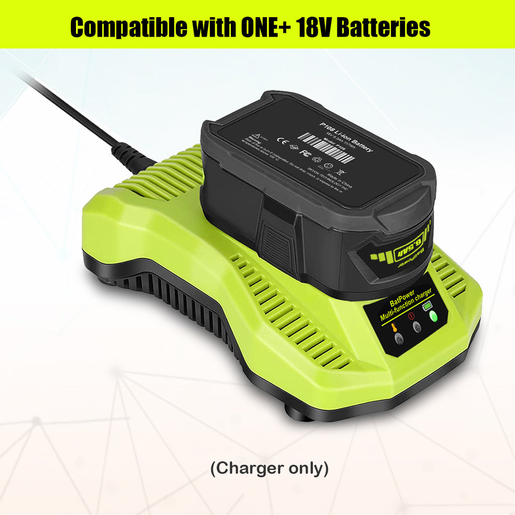 P117 18V Lithium Battery Rapid Charger Replacement for Ryobi 18V ONE+  Battery Charger P117 P118, Compatible with Ryobi 18V 6Ah 5Ah 4Ah 3Ah 2Ah 1.5Ah Battery Fast Charger