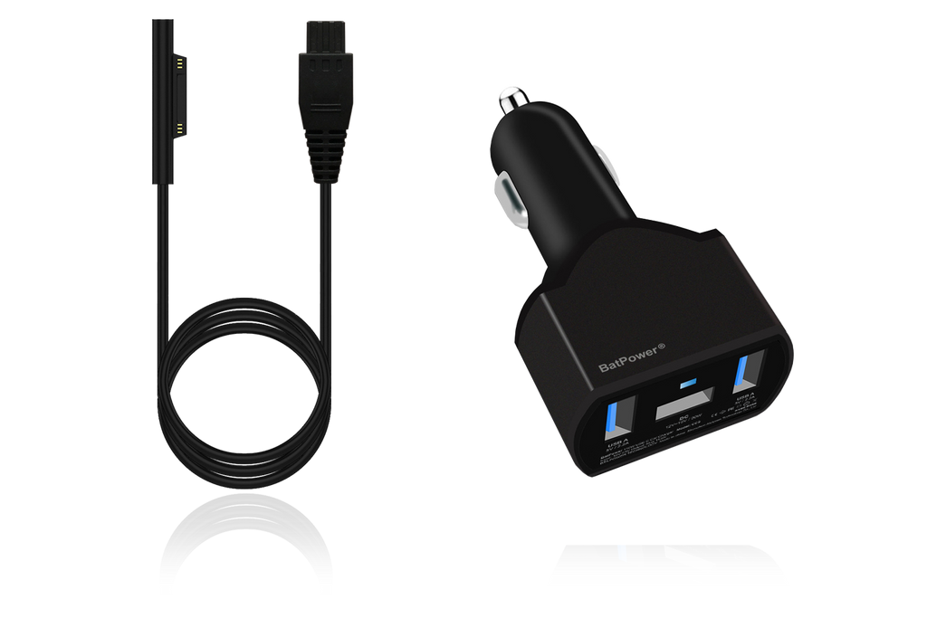 CCS 110W Surface Car Charger for Microsft Surface Pro Laptop Book Go Power Supply Ac adapter with dual QC USB Ports Fast Charging for Tablets and Smartphones.