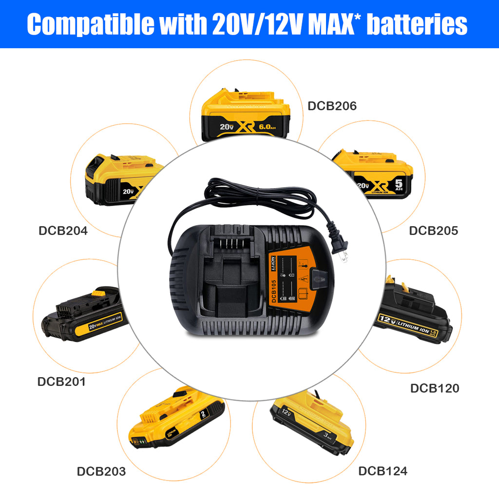 20V Replacement Battery For DeWalt 20V MAX Tools - Compatible With DCB205, DCB203, DCB201