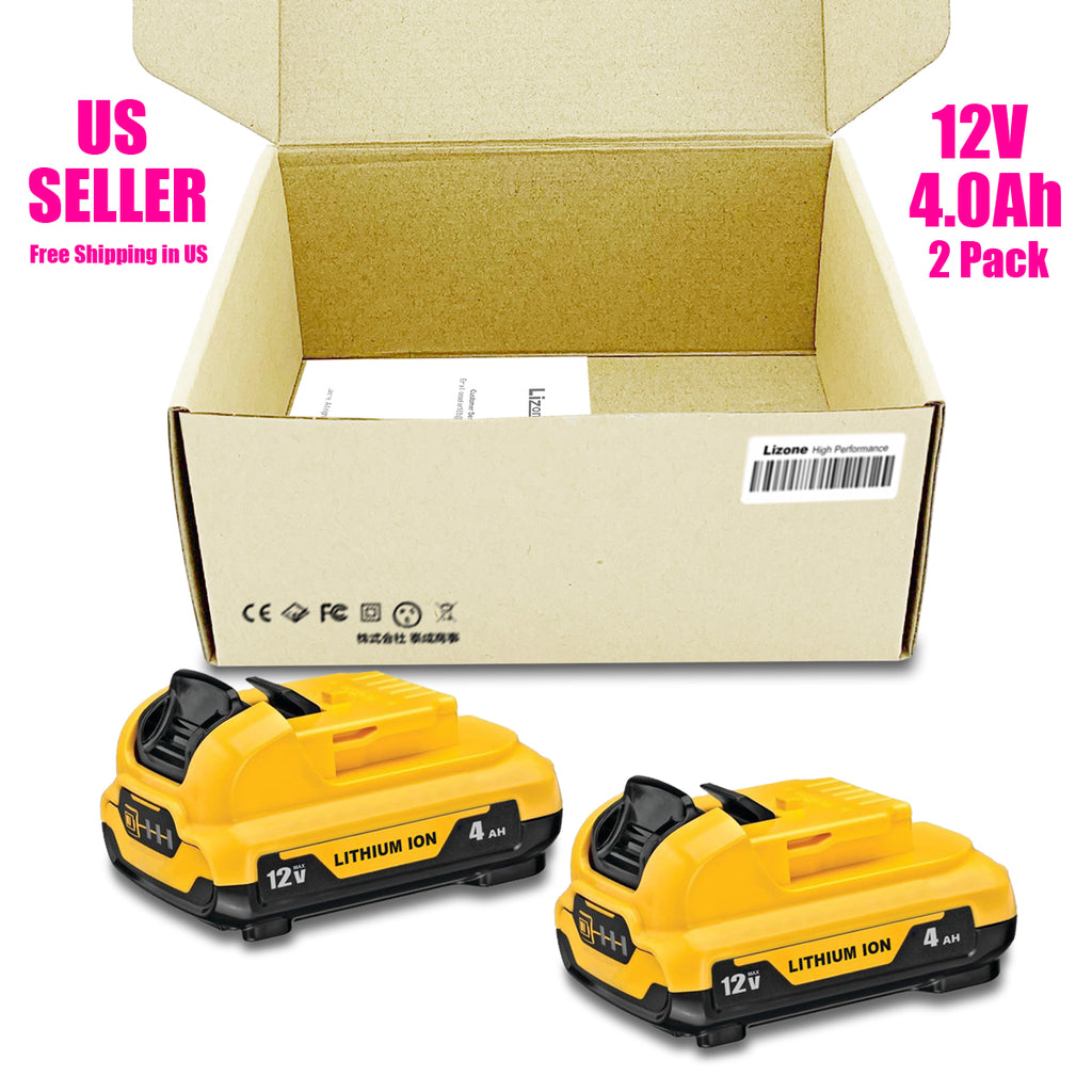 12V Max 4.0Ah Lithium-ion Battery – Compatible with DEWALT 12V Tools