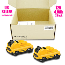 Load image into Gallery viewer, 12V Max 4.0Ah Lithium-ion Battery – Compatible with DEWALT 12V Tools