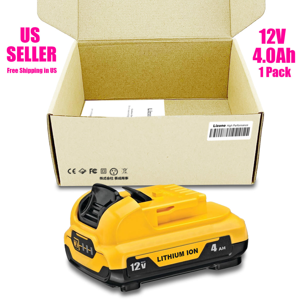12V Max 4.0Ah Lithium-ion Battery – Compatible with DEWALT 12V Tools