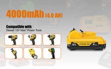 Load image into Gallery viewer, 12V Max 4.0Ah Lithium-ion Battery – Compatible with DEWALT 12V Tools