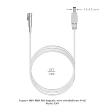 Load image into Gallery viewer, 85W MagSafe 2 1 Charging Cable for Apple MacBook Pro Air MagSafe 1 work with the BatPower ProE 2 External Battery Slim adapter Car Charger and more (Connector 5.5x2.5mm to MagSafe)